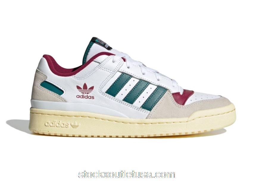 Outlet adidas Forum Low White Teal Burgundy HQ6874