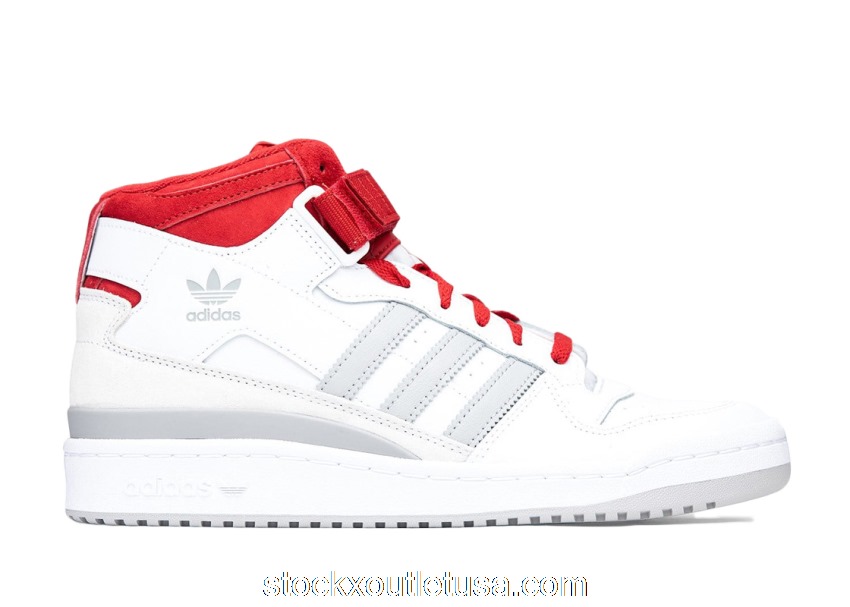 Outlet adidas Forum Mid White Red Grey FY6819
