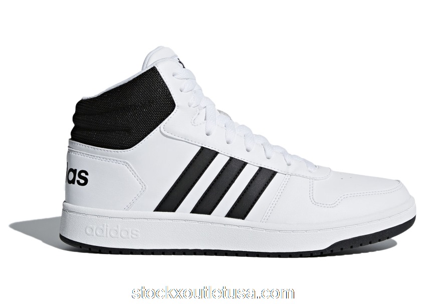Outlet adidas Hoops 2.0 Mid White Black BB7208
