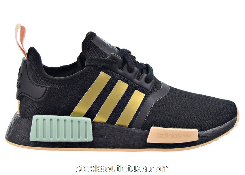 Outlet adidas NMD R1 Black Gold Metallic Halo Amber (W) FY3565