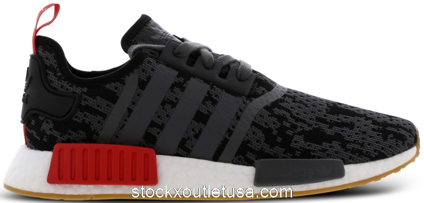 Outlet adidas NMD R1 Black Grey Red Gum (Foot Locker Exclusive) CG6666