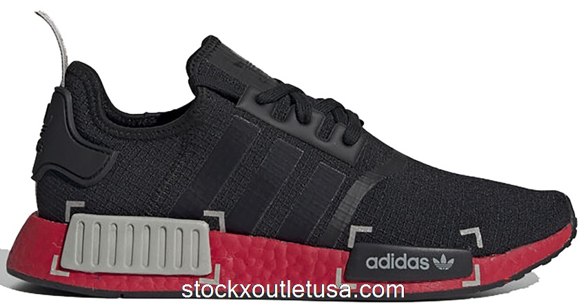 Outlet adidas NMD R1 Black Grey Scarlet FV3907