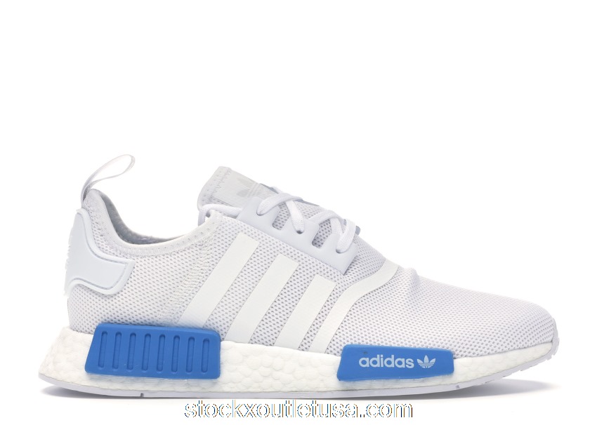 Outlet adidas NMD R1 Cloud White Bright Blue (Youth) AQ1785