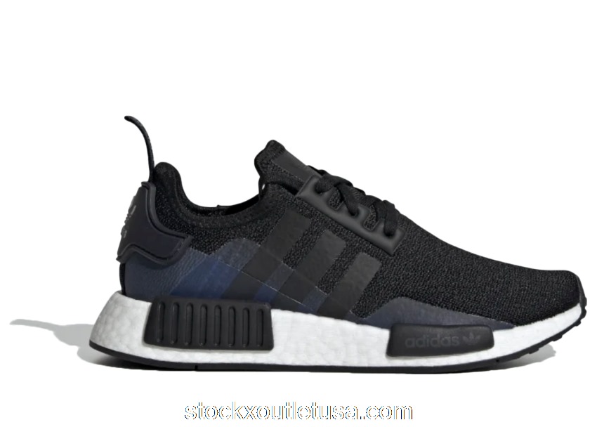 Outlet adidas NMD R1 Core Black Royal Blue (GS) EG7924