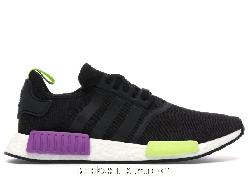 Outlet adidas NMD R1 Core Black Shock Purple D96627
