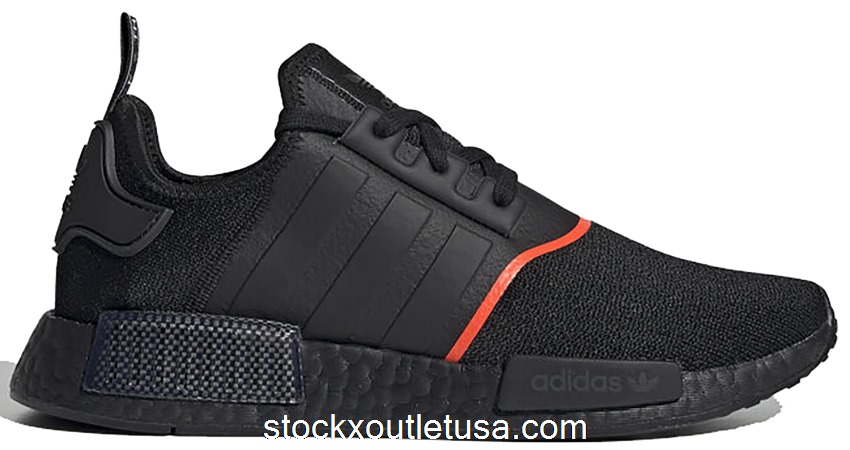 Outlet adidas NMD R1 Core Black Solar Red Line EE5085