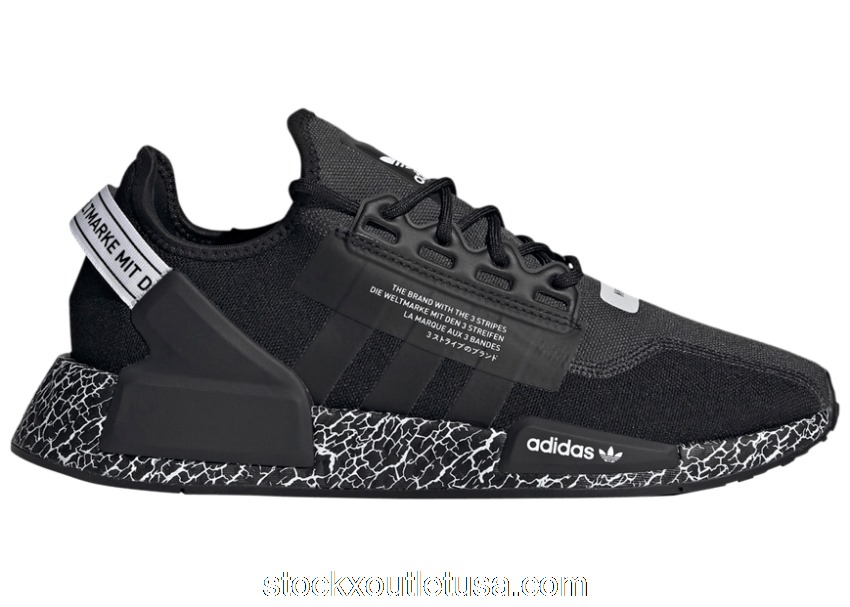 Outlet adidas NMD R1 V2 Crackled Black Carbon GZ6549
