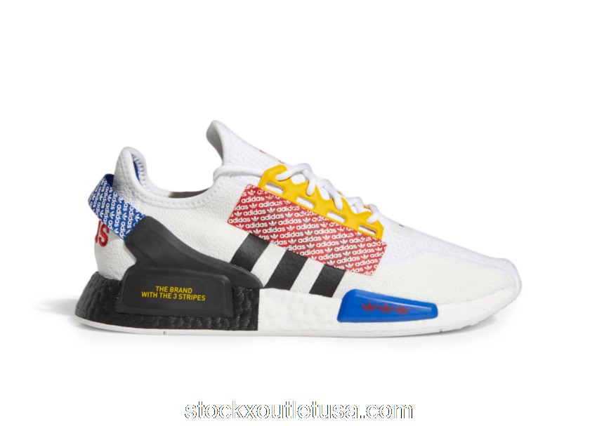 Outlet adidas NMD R1 V2 Logo Print Cloud White Multi FZ4825