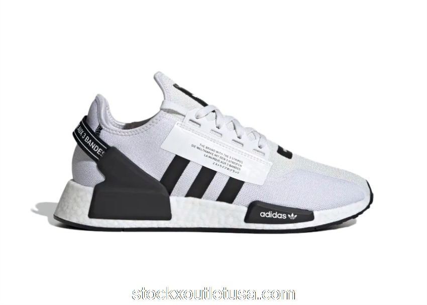Outlet adidas NMD R1 V2 White Black Stripes GX6368