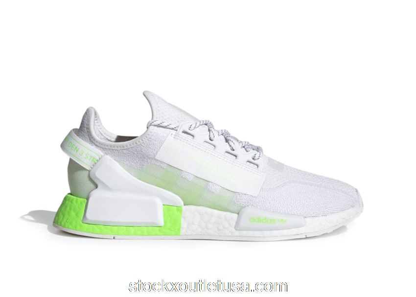 Outlet adidas NMD R1 V2 White Signal Green GX4985