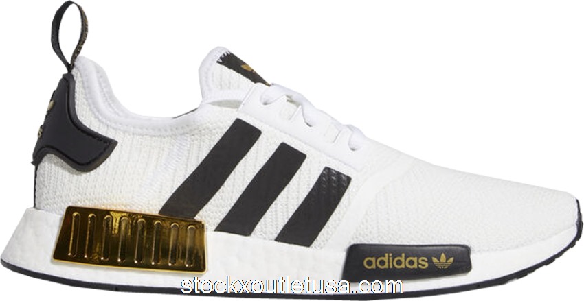 Outlet adidas NMD R1 White Black Gold EG5662