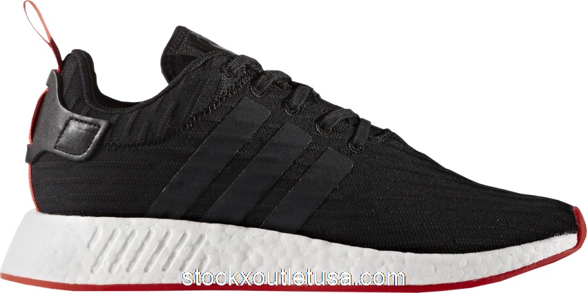 Outlet adidas NMD R2 Core Black Red Two Toned BA7252