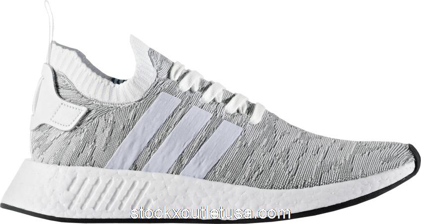 Outlet adidas NMD R2 Primeknit White Black BY9410