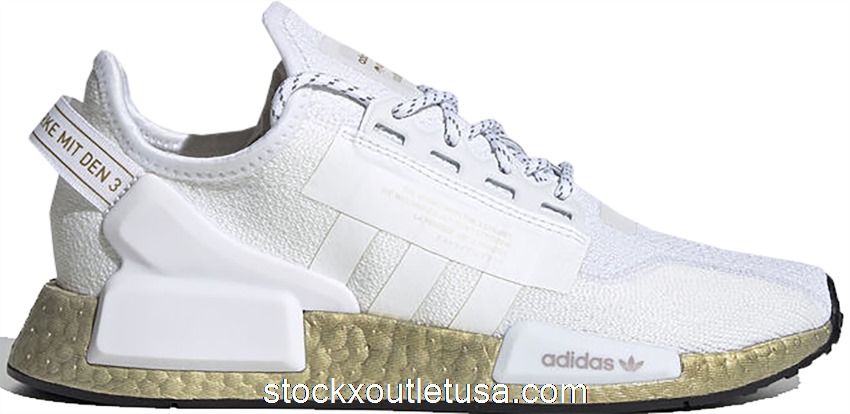Outlet adidas NMD V2 Cloud White Gold Metallic (W) FW5450