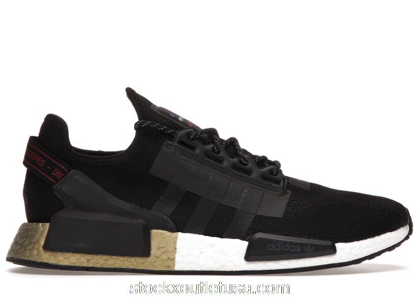 Outlet adidas NMD V2 Core Black Gold Metallic FW5327