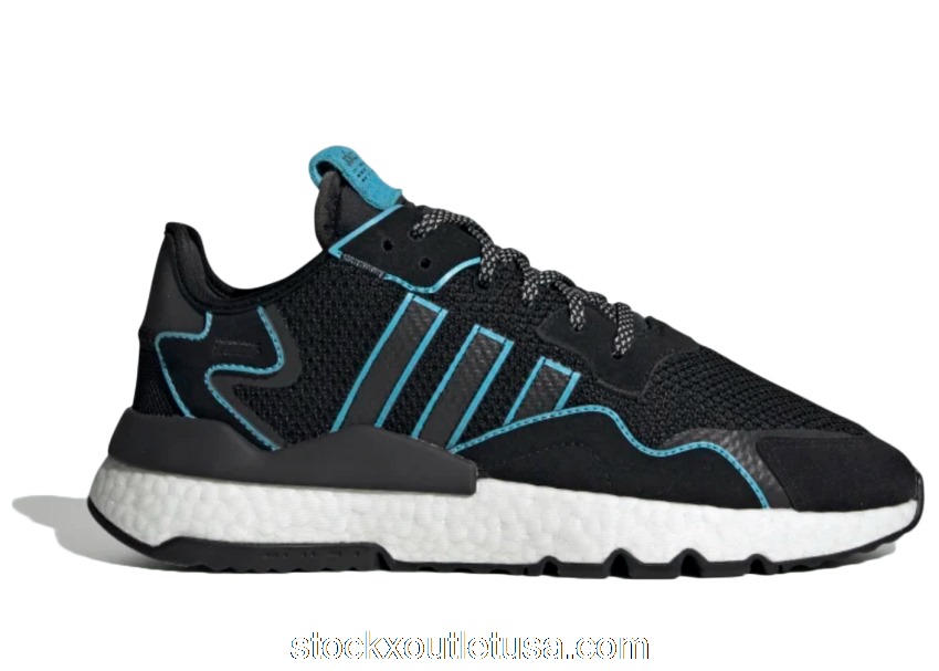 Outlet adidas Nite Jogger Core Black Bright Cyan FV3591