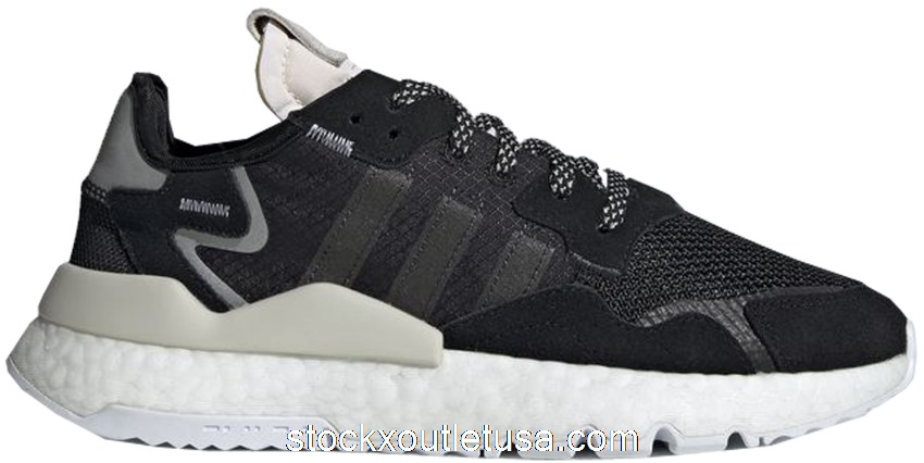 Outlet adidas Nite Jogger Core Black Raw White (W) CG6253