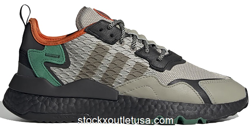 Outlet adidas Nite Jogger Sesame Black Bold Green EE5569