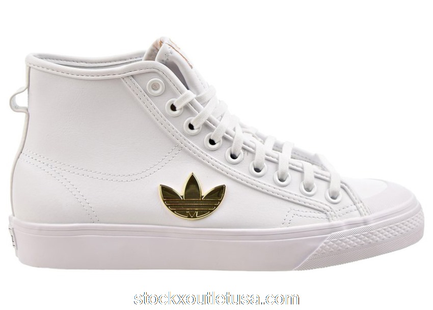 Outlet adidas Nizza Trefoil Hi Cloud White Gold Metallic (W) H01134