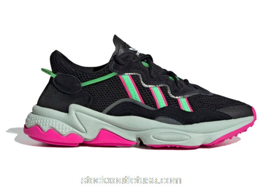 Outlet adidas Ozweego Black Shock Lime Pink (W) EE5714
