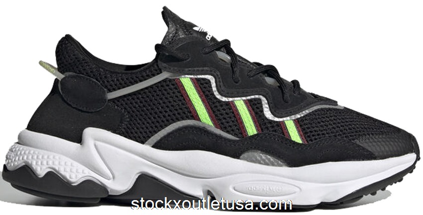 Outlet adidas Ozweego Core Black Solar Green (W) EF0518