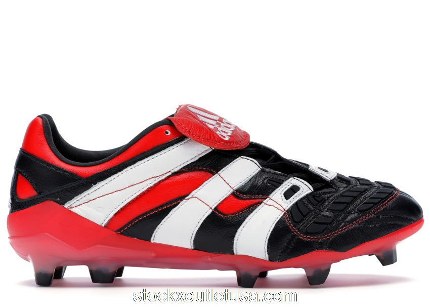 Outlet adidas Predator Accelerator Firm Ground Cleat Black White Red D96665