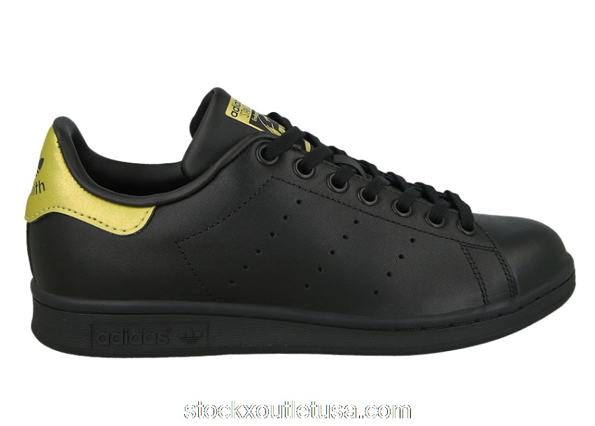 Outlet adidas Stan Smith Black Metallic Gold (Youth) BB0208