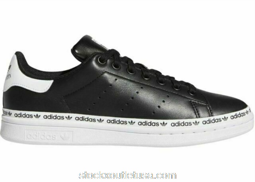 Outlet adidas Stan Smith Logo Taping Black White (W) FV7305