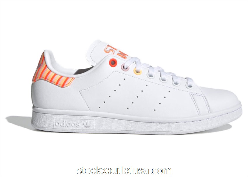 Outlet adidas Stan Smith White Pink Solar Red (W) H03196