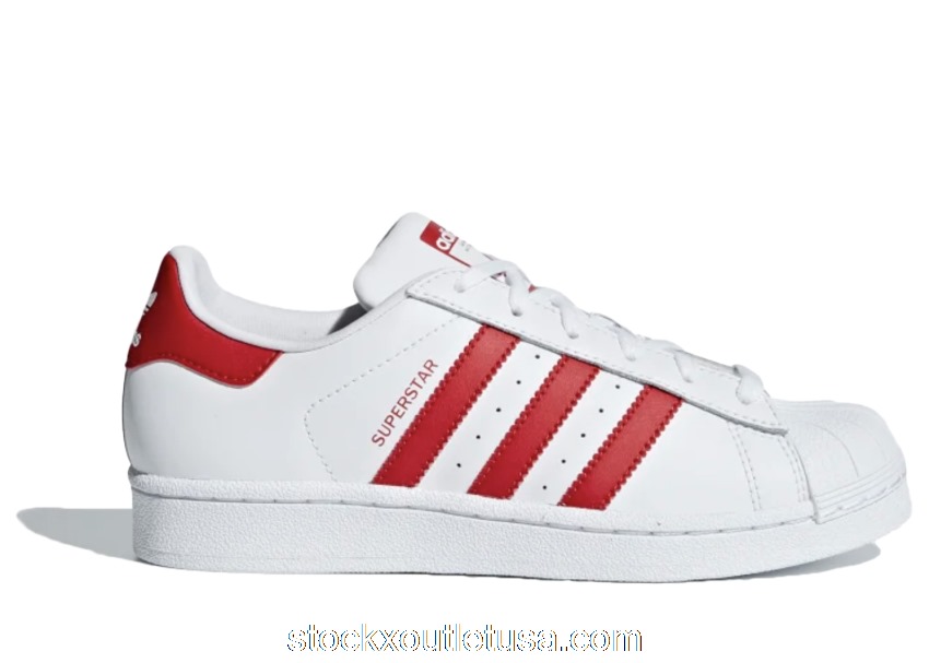 Outlet adidas Superstar Cloud White Scarlet (GS) CG6609