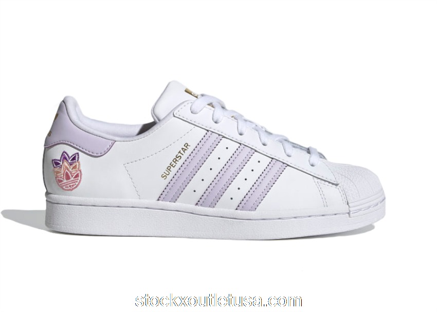 Outlet adidas Superstar Trefoil White Purple Tint (W) GZ8143