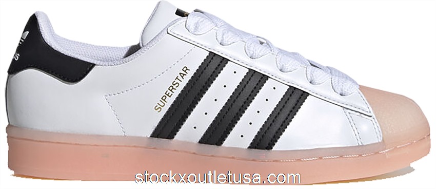 Outlet adidas Superstar White Black Haze Coral (W) FW3553