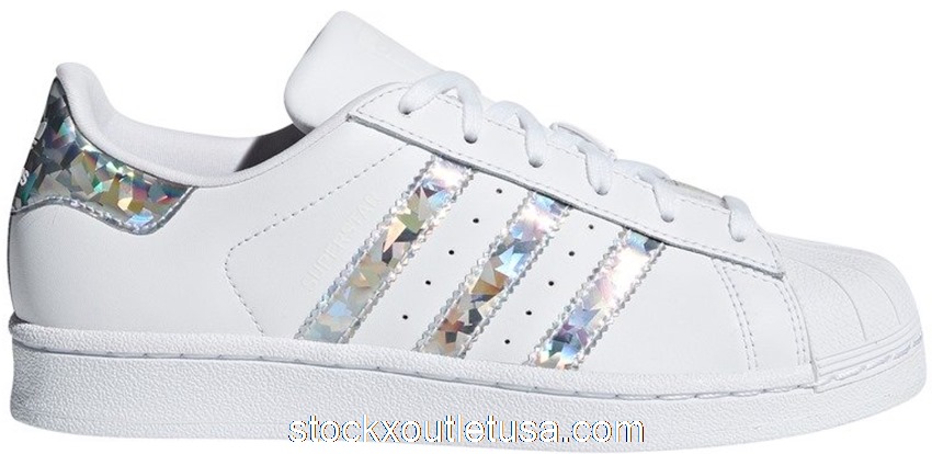 Outlet adidas Superstar White Holographic Stripes (Youth) F33889