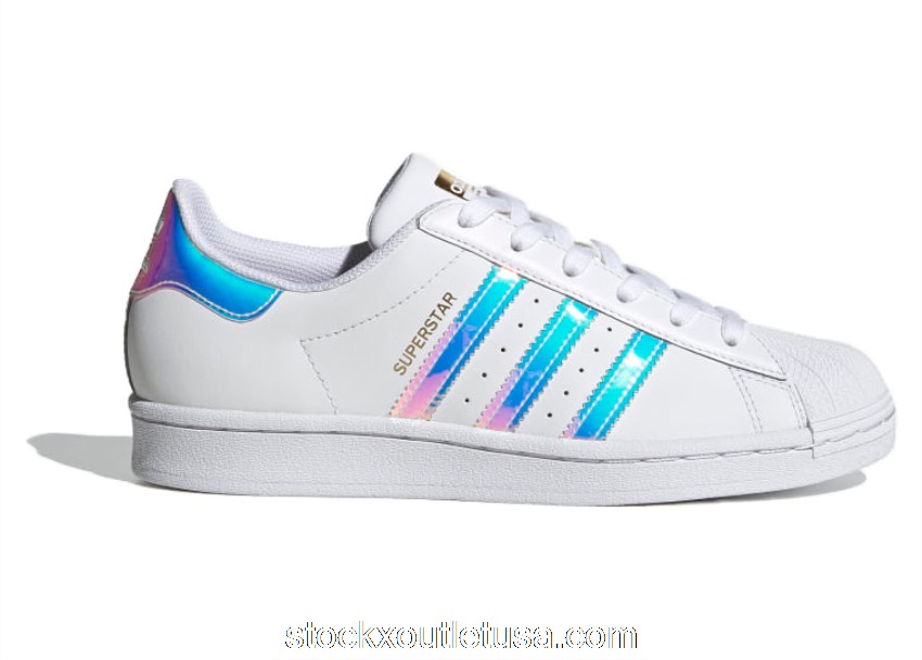 Outlet adidas Superstar White Iridescent Stripes (W) FX7565