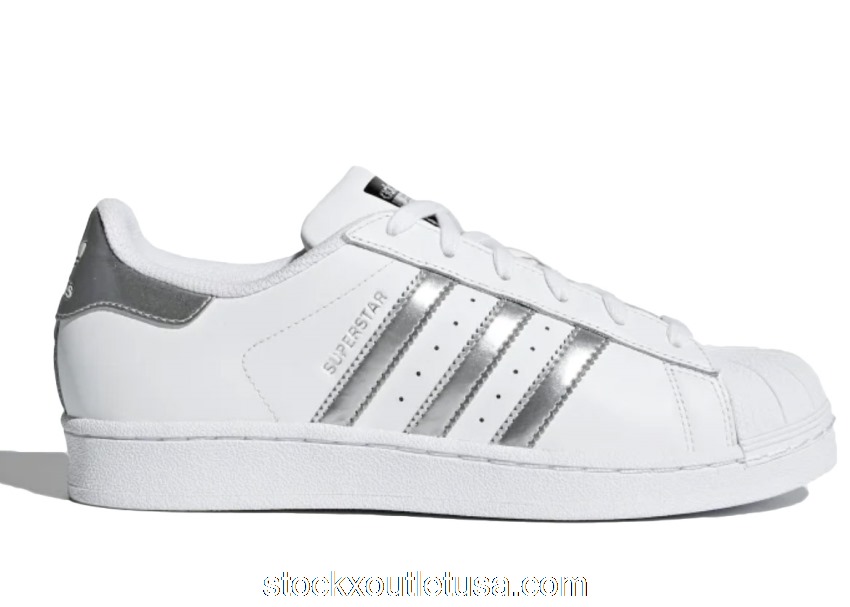 Outlet adidas Superstar White Silver Metallic AQ3091/FX2329