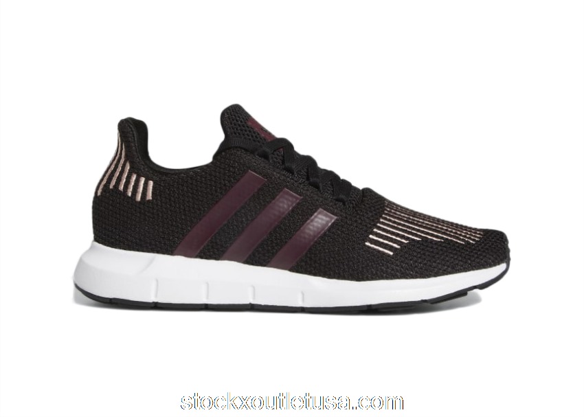 Outlet adidas Swift Run Core Black Maroon (W) FU7769