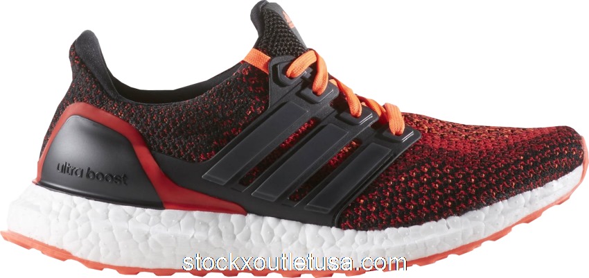 Outlet adidas Ultra Boost 2.0 Core Black Solar Red (Youth) S80373