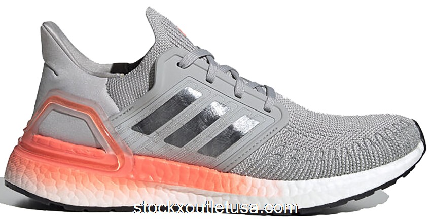 Outlet adidas Ultra Boost 20 Grey Two Signal Coral (W) EG0719