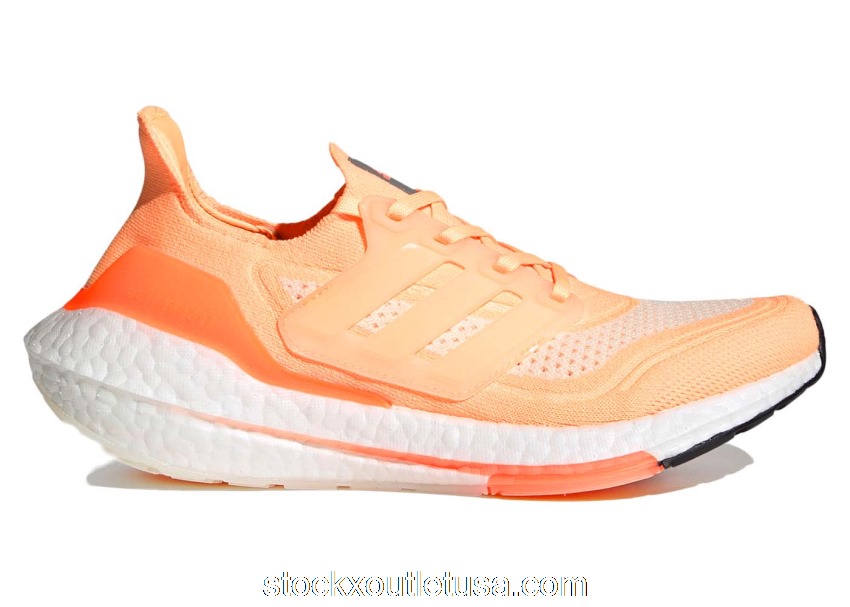Outlet adidas Ultra Boost 21 White Acid Orange (W) FZ1917