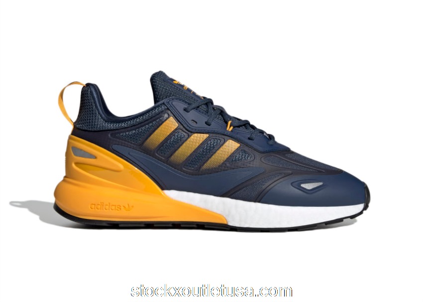 Outlet adidas ZX 2K Boost 2.0 Crew Blue Semi Solar Gold GZ7733