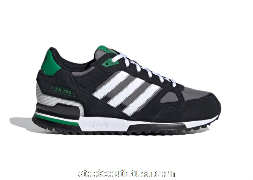Outlet adidas ZX 750 Core Black Green FY1496